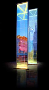 "Zwei Licht-Prismen", Centrum Bank Vaduz, Heinz Mack, 2002